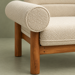 Casa Wooden Plush Armchair
