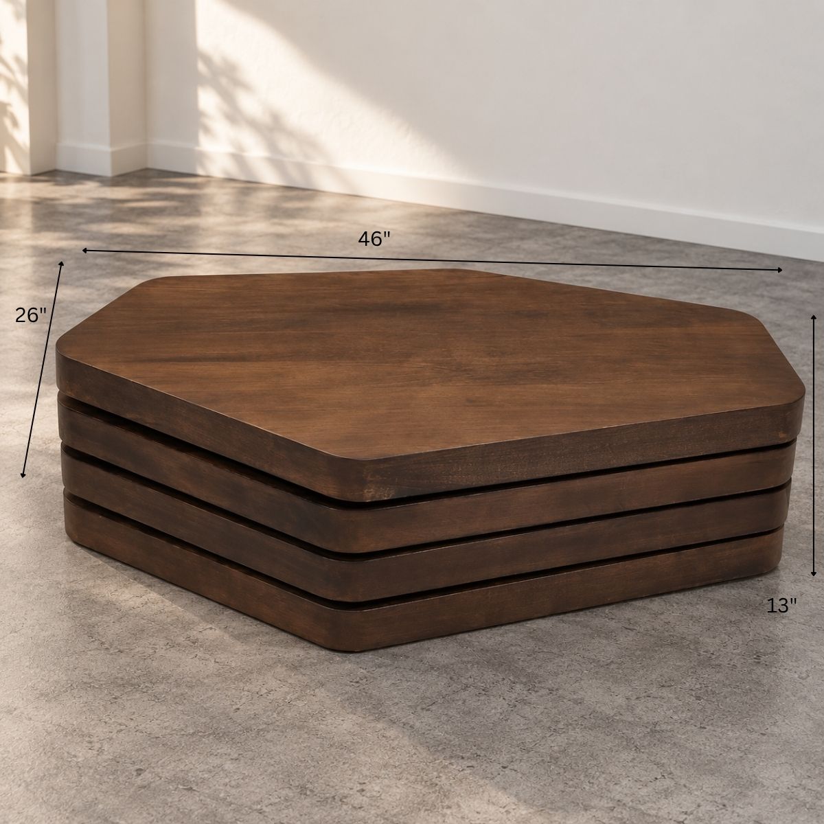 Wind Rotating 4-Tier Solid Wood Centre Table - Centre Tables - Gharaana