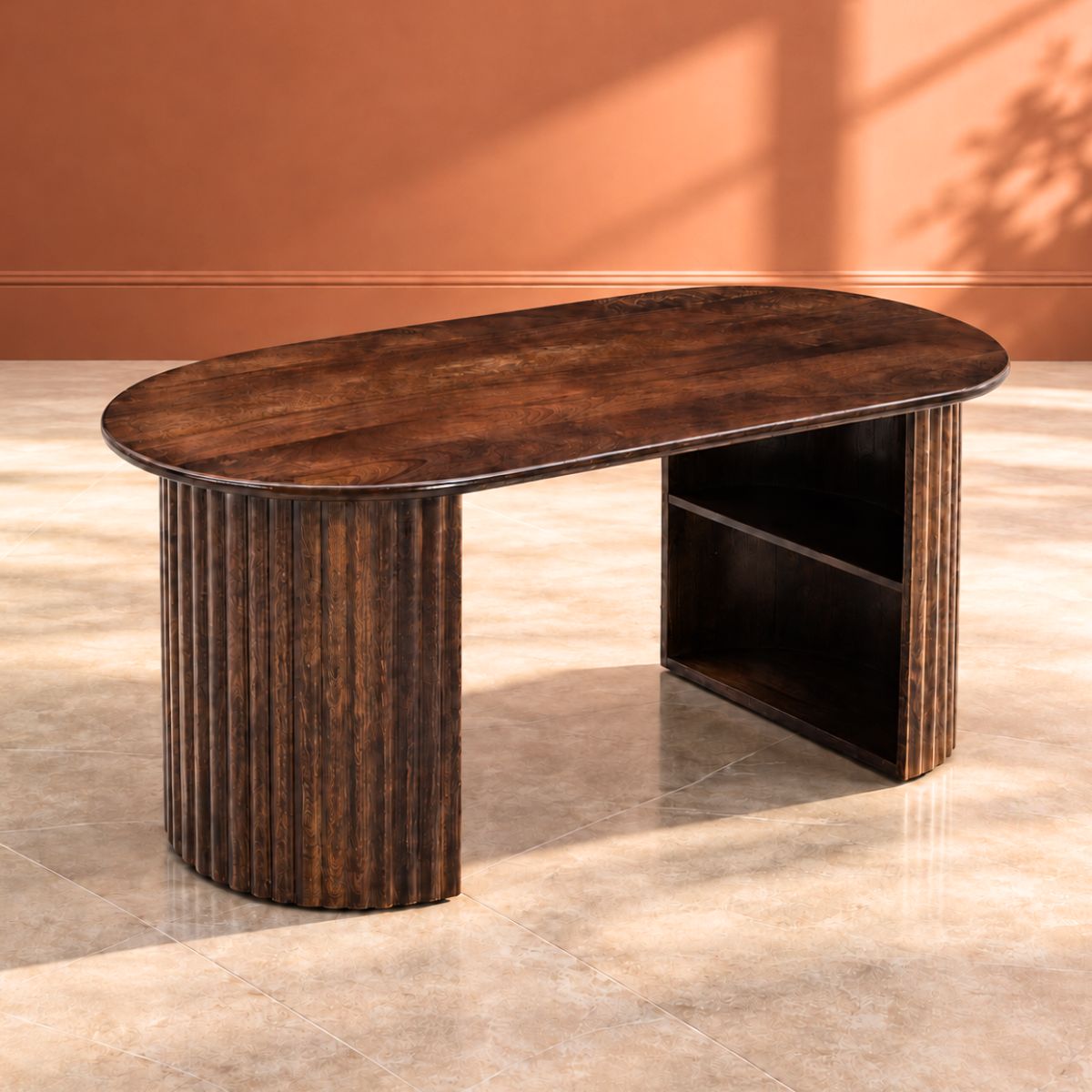 Sloan Fluted Leg Wooden Centre Table - Centre Tables - Gharaana