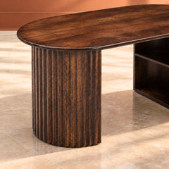 Sloan Fluted Leg Wooden Centre Table - Centre Tables - Gharaana