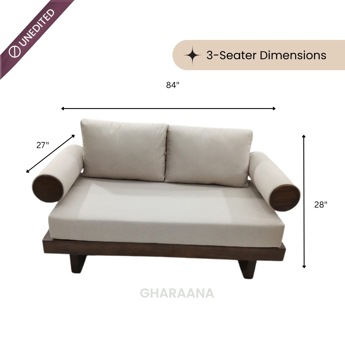 Swiss Wooden Plush Sofa - Armchairs - Gharaana