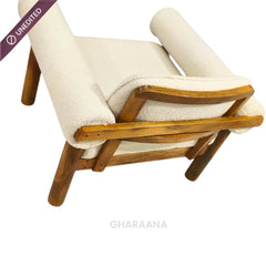 Casa Wooden Plush Armchair - Armchairs - Gharaana