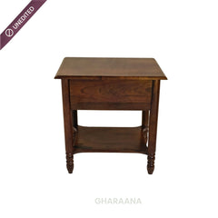 Lavanya Wooden Bedside Table - Bedsides - Gharaana