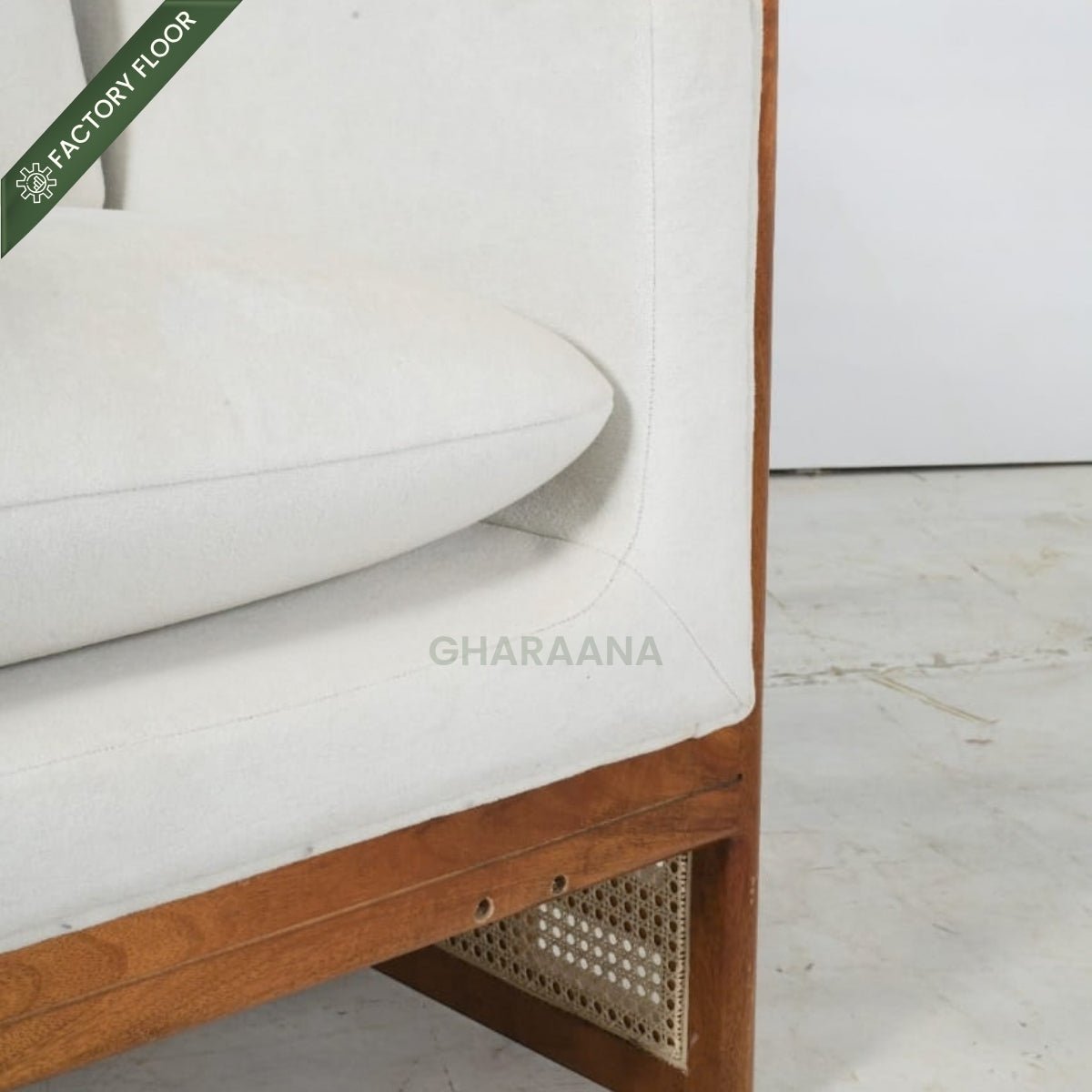 Veda Custom Wooden Upholstered Sofa - Sofas - Gharaana