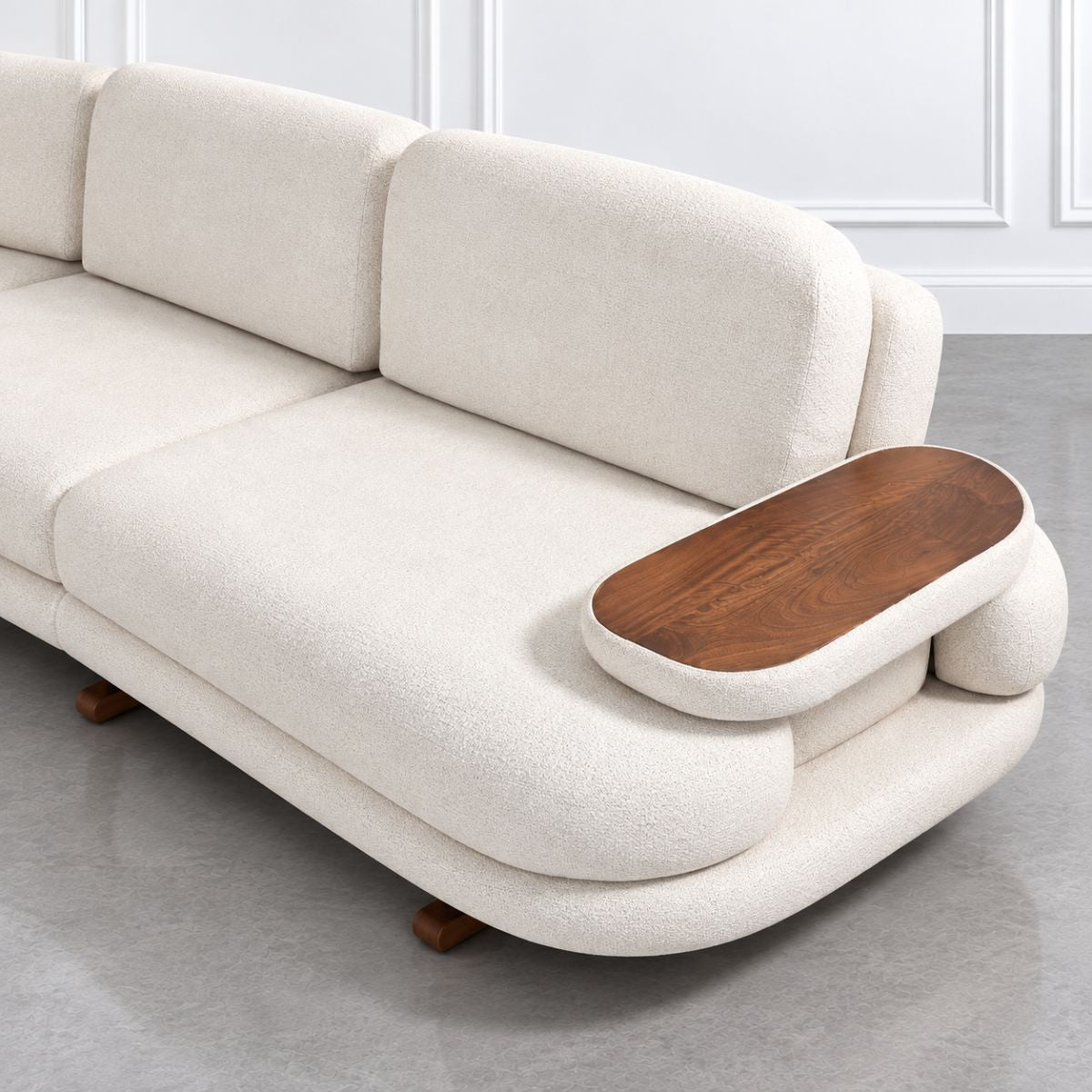 Monarch Wooden Upholstered L-Shaped Sofa Set (Left Aligment) - Sofas - Gharaana