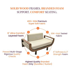 Century Custom Wooden Upholstered Sofa - Sofas - Gharaana