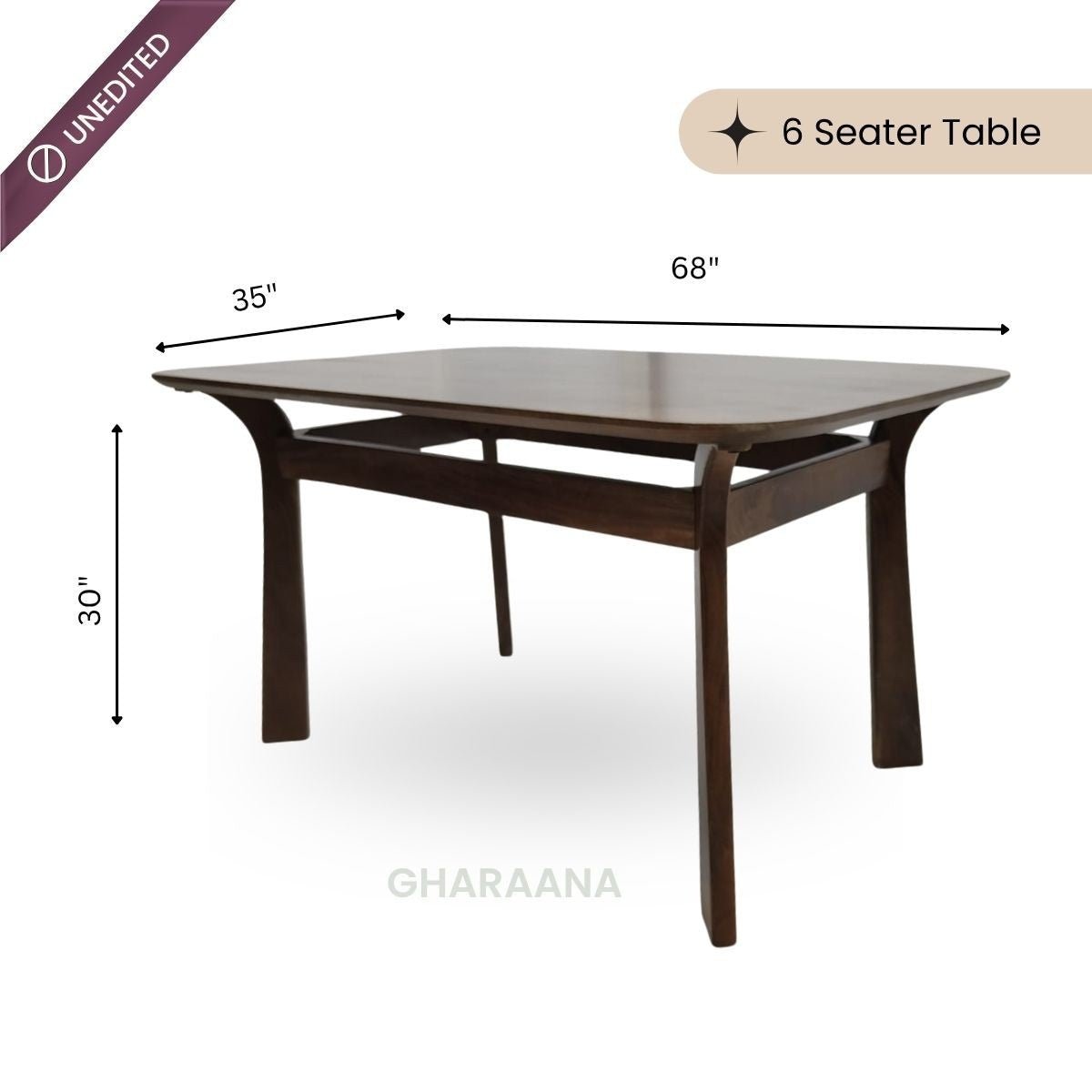 Panache Marble - Top Wooden Dining Table Set - Dining Set - Gharaana