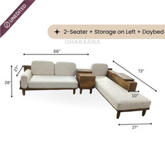 Cara Custom Wooden Upholstered Sofa & Daybed - Sofas - Gharaana