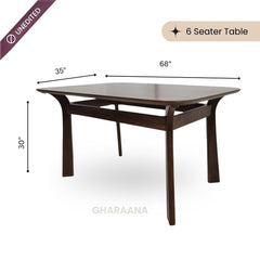 Panache Marble - Top Wooden Dining Table Set - Dining Set - Gharaana