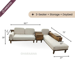 Cara Custom Wooden Upholstered Sofa & Daybed - Sofas - Gharaana