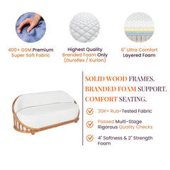 Sloan Plush Wooden Upholstered Sofa Set - Sofas - Gharaana