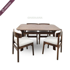 Panache Marble - Top Wooden Dining Table Set - Dining Set - Gharaana