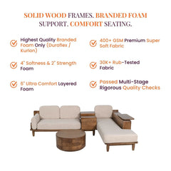 Cara Custom Wooden Upholstered Sofa & Daybed - Sofas - Gharaana