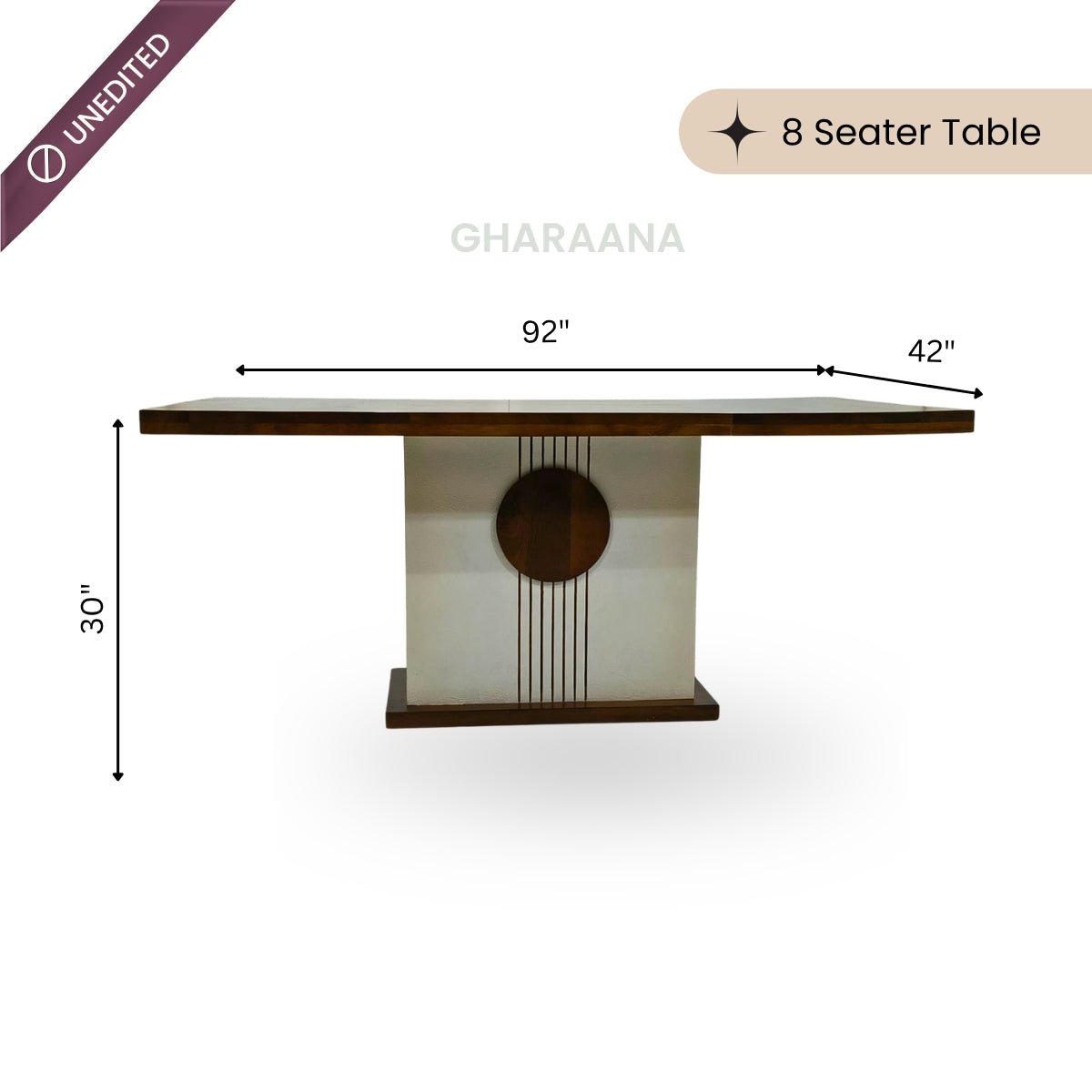 Sunburst Wooden Dining Table Set - Dining Set - Gharaana