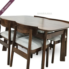 Panache Marble - Top Wooden Dining Table Set - Dining Set - Gharaana