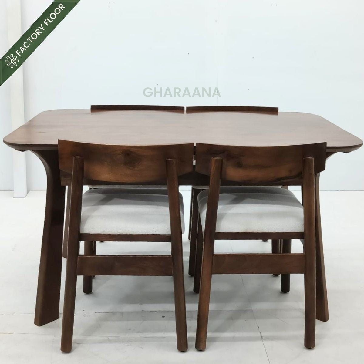 Panache Marble - Top Wooden Dining Table Set - Dining Set - Gharaana
