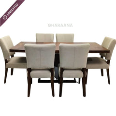 Sunburst Wooden Dining Table Set - Dining Set - Gharaana