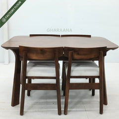 Panache Marble - Top Wooden Dining Table Set - Dining Set - Gharaana