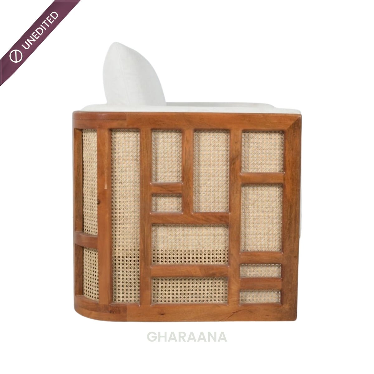Veda Custom Wooden Upholstered Sofa - Sofas - Gharaana