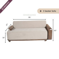 Monte Plush Wooden Upholstered Sofa Set - Sofas - Gharaana