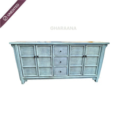 Melange Wooden 6FT Console - Credenza Hutches - Gharaana