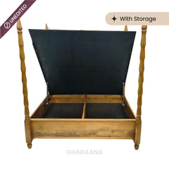Anaya 100% Solid Wood Poster Bed - Beds - Gharaana
