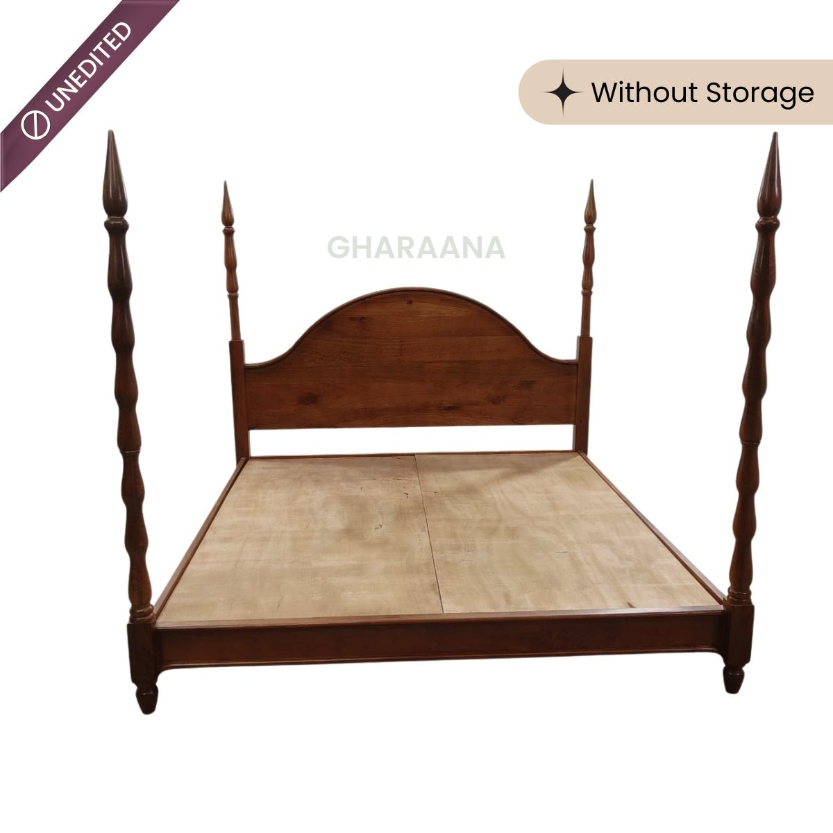 Anaya 100% Solid Wood Poster Bed - Beds - Gharaana