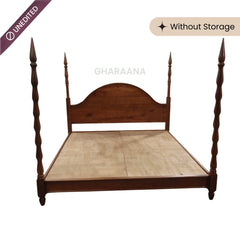 Anaya 100% Solid Wood Poster Bed - Beds - Gharaana