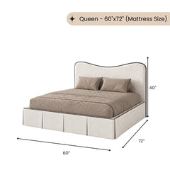 Nova 100% Solid Wood Upholstered Bed - Beds - Gharaana