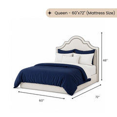 Victorian 100% Solid Wood Upholstered Bed - Beds - Gharaana