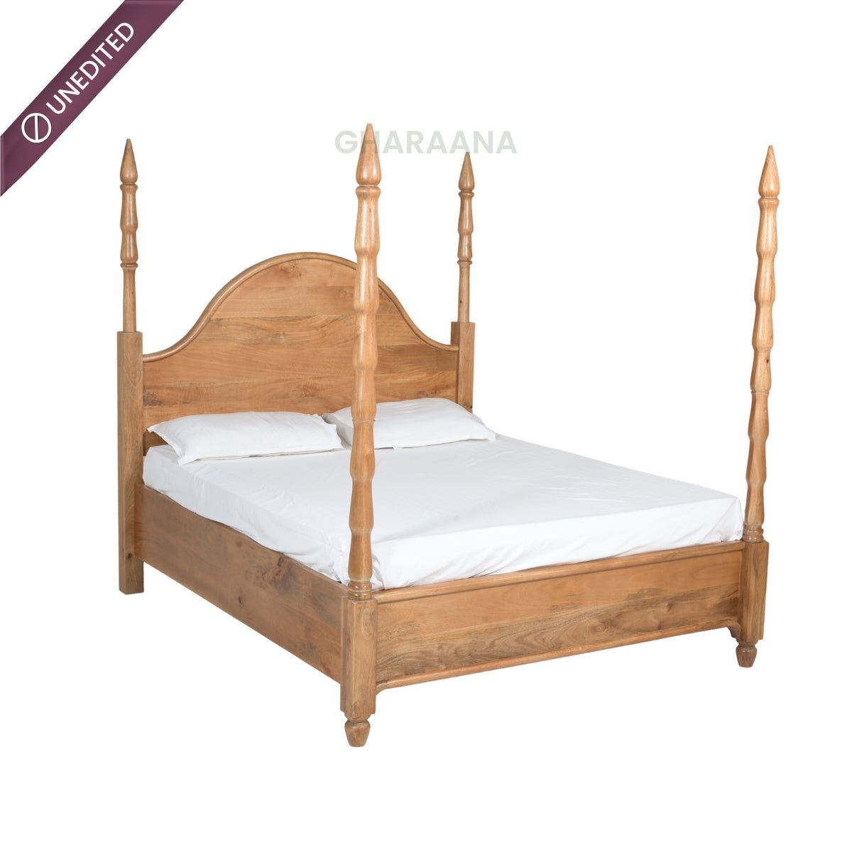 Anaya 100% Solid Wood Poster Bed - Beds - Gharaana