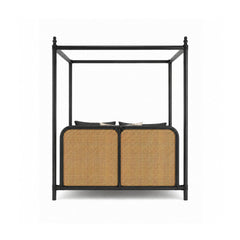 Pitalia 100% Solid Wood Cane Poster Bed - Beds - Gharaana
