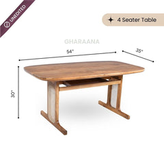 Harmony Wooden Dining Table Set - Dining Set - Gharaana