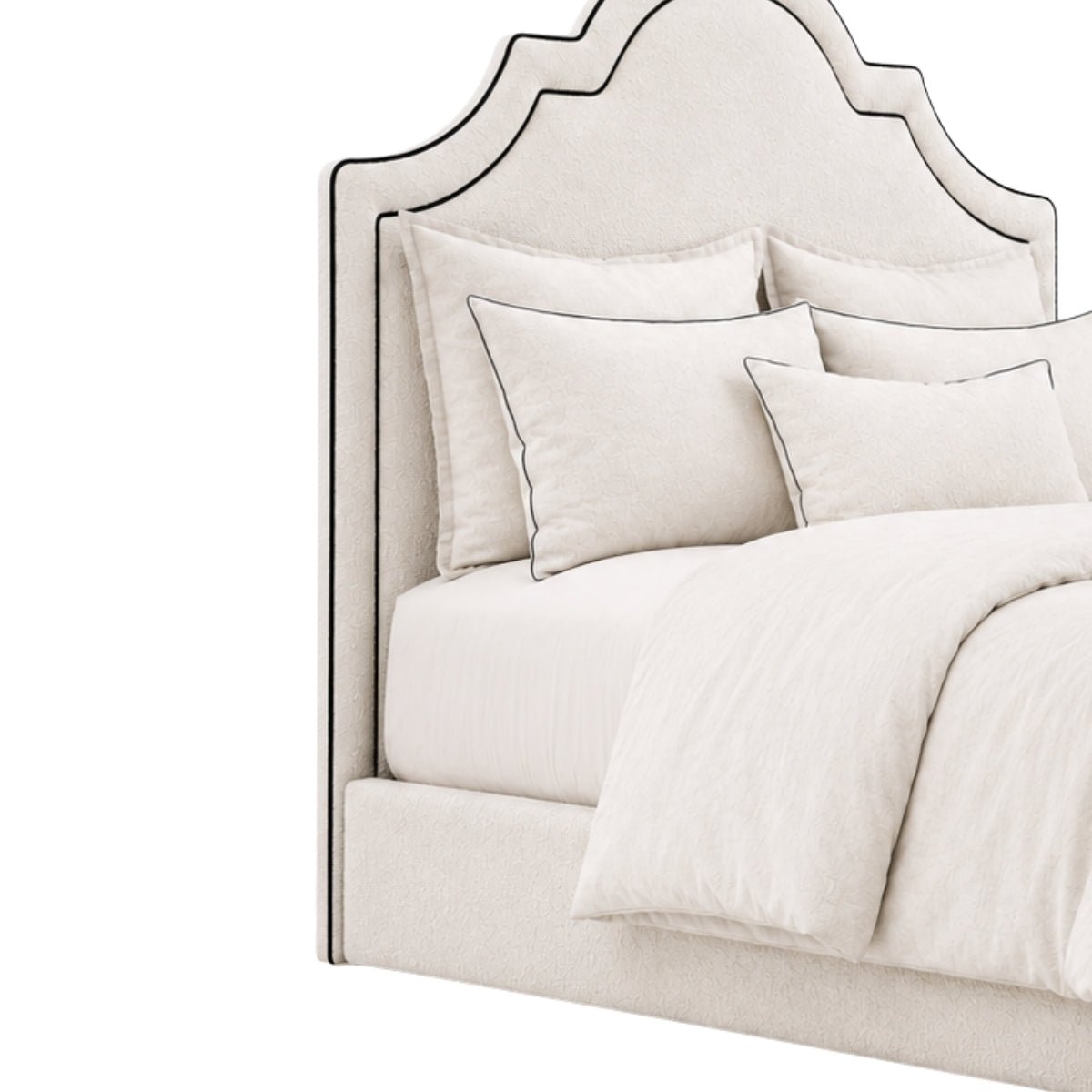 Victorian 100% Solid Wood Upholstered Bed - Beds - Gharaana