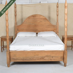 Anaya 100% Solid Wood Poster Bed - Beds - Gharaana