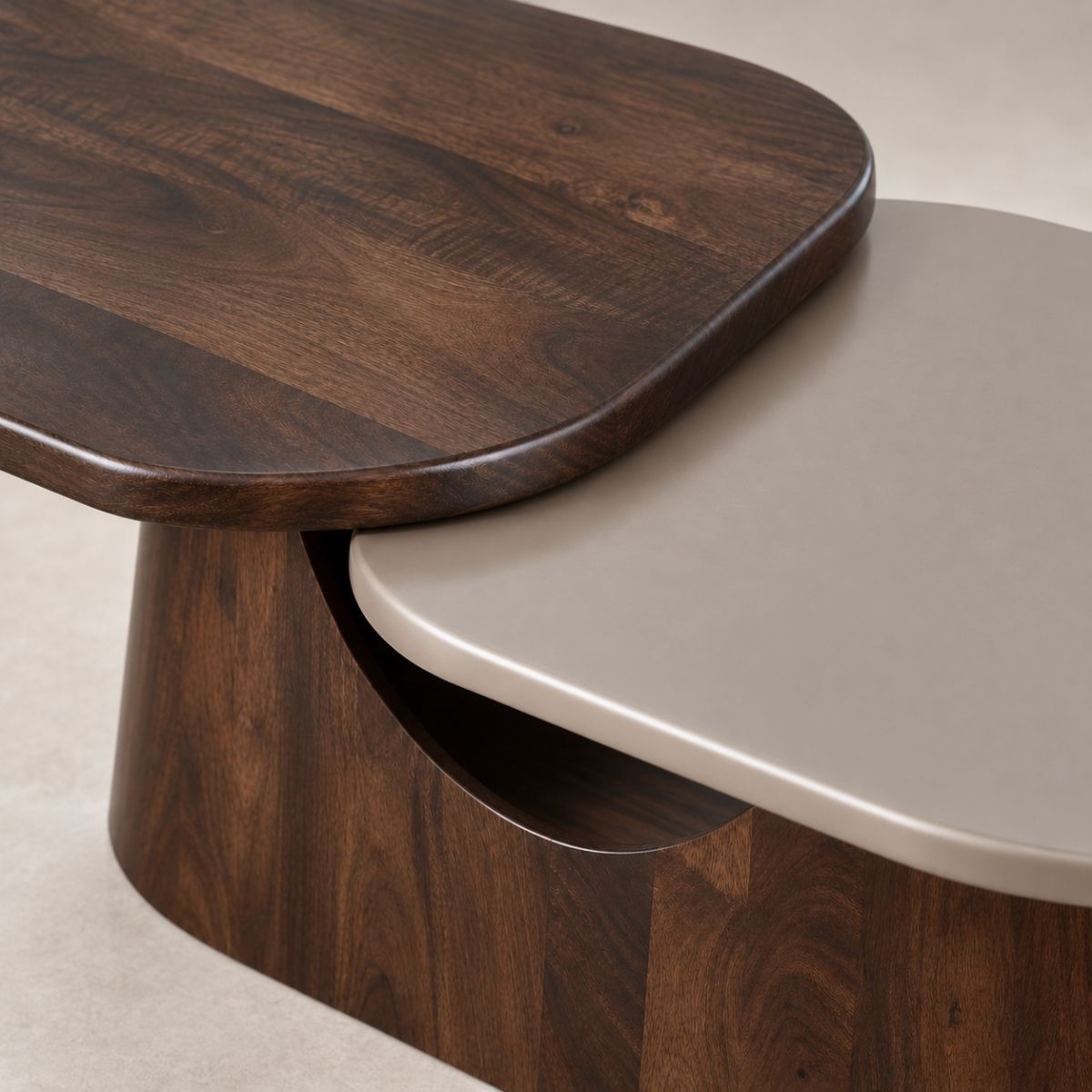 Bruno Solid Wood 2-Tier Center Table - Centre Tables - Gharaana