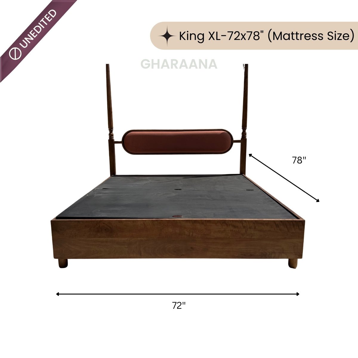 Aqua 100% Solid Wood Bed - Beds - Gharaana
