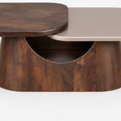 Bruno Solid Wood 2-Tier Center Table - Centre Tables - Gharaana