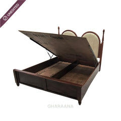 Vyas 100% Solid Wood Upholstered Bed - Beds - Gharaana