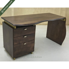 Nook Wooden Storage Table - Office Desk - Gharaana