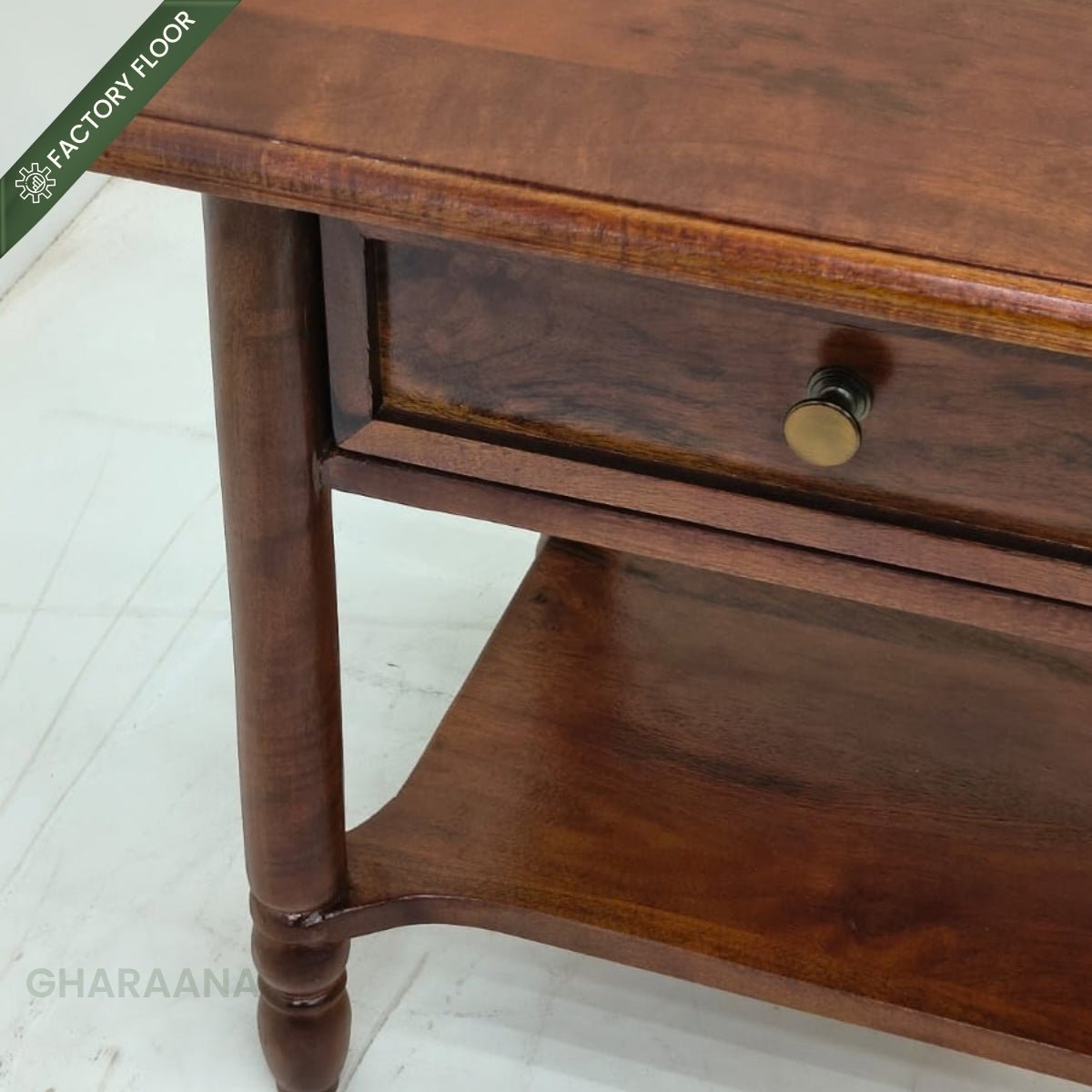Lavanya Wooden Bedside Table - Bedsides - Gharaana