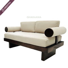 Swiss Wooden Plush Sofa - Armchairs - Gharaana