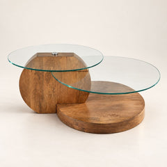 Bunch Glass Top Nesting Centre Table - Centre Tables - Gharaana