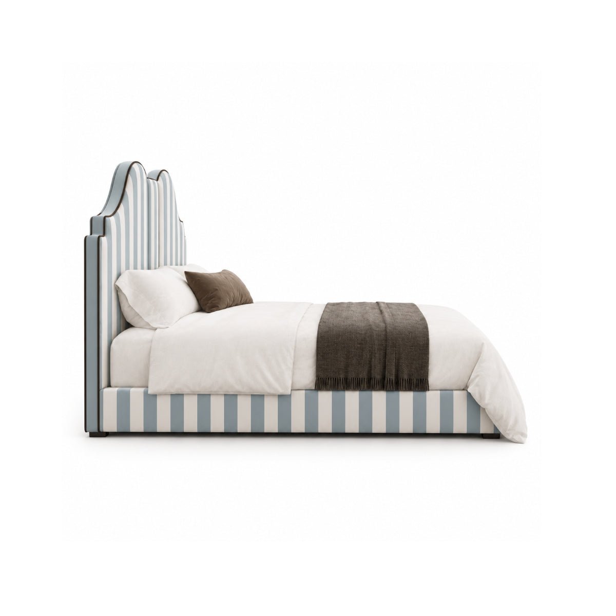 Archie 100% Solid Wood Upholstered Bed - Beds - Gharaana