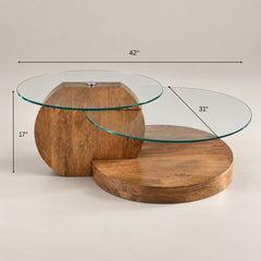 Bunch Glass Top Nesting Centre Table - Centre Tables - Gharaana