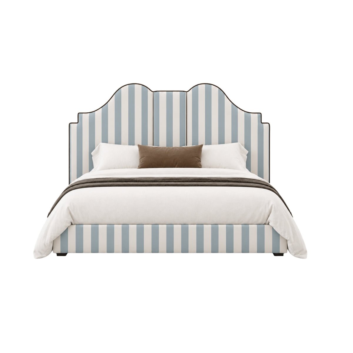 Archie 100% Solid Wood Upholstered Bed - Beds - Gharaana