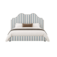 Archie 100% Solid Wood Upholstered Bed - Beds - Gharaana