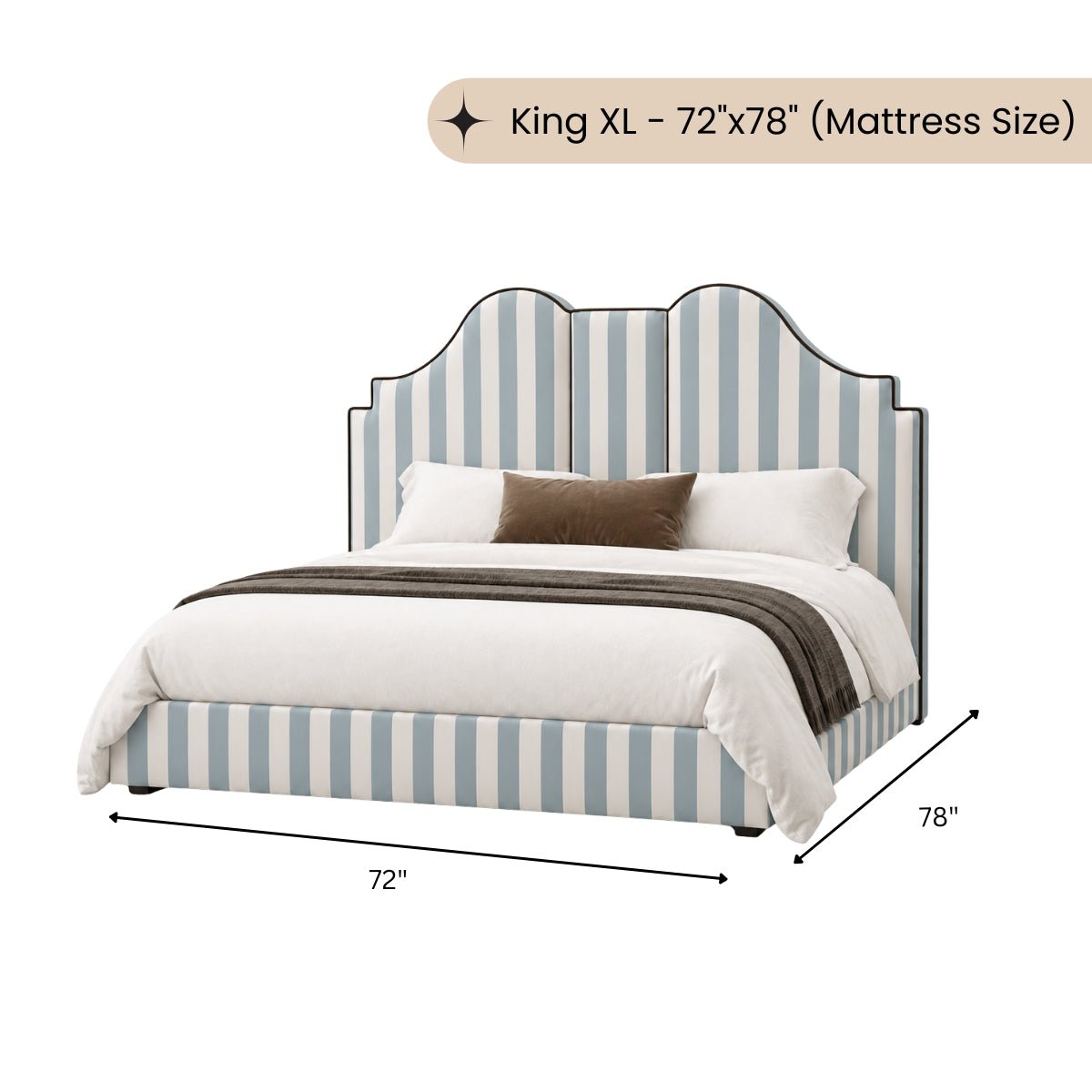 Archie 100% Solid Wood Upholstered Bed - Beds - Gharaana