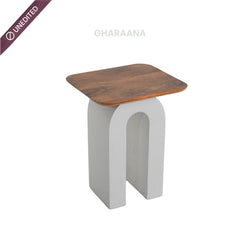 Veda Armchair with Vaayu Side Table Combo (Set of 2) - Armchairs - Gharaana