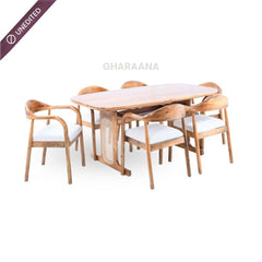 Harmony Wooden Dining Table Set - Dining Set - Gharaana